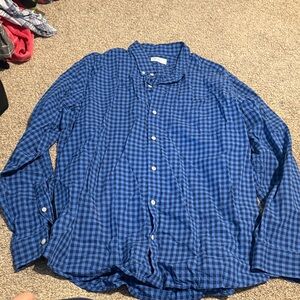 GAP Men's Blue Plaid Button Down Shirt